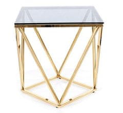 CASARREDO Konferenční stolek SILVER B zlatá/kouřové sklo