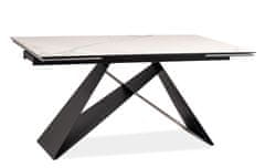 CASARREDO Jídelní stůl rozkládací WESTIN III Ceramic bílý mramor/černý mat