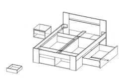 CASARREDO Postel 140 MILO s nočními stolky