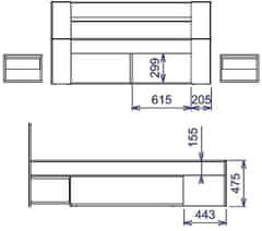 CASARREDO Postel 140 MILO s nočními stolky