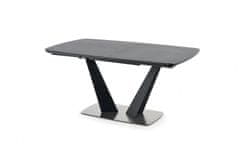 Halmar Rozkládací skleněný jídelní stůl Fangor, tmavě šedá / černá