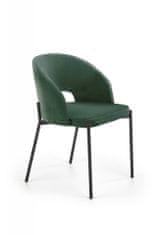 Halmar Kovová židle K455, tmavě zelená