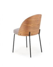 Halmar Kovová židle K451, šedá / světlý ořech