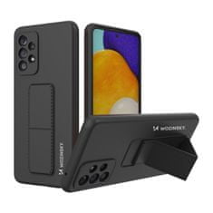 WOZINSKY Kickstand flexibilní silikonové pouzdro se stojánkem pro Samsung Galaxy A73 , černá