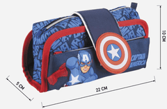 CurePink Penál na tužky Marvel: Captain America (22 x 10 x 5 cm)