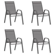 Greatstore Stohovatelné zahradní židle 4 ks šedé textilenová tkanina