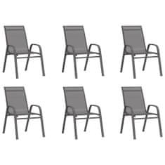 Greatstore Stohovatelné zahradní židle 6 ks šedé textilenová tkanina
