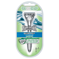 Wilkinson Sword Holící strojek Wilkinson Quattro Titanium Sensitive + 1 náhrada