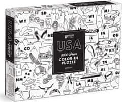 Galison Vybarvovací puzzle Maptote: USA 1000 dílků