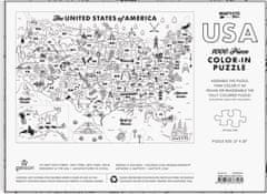 Galison Vybarvovací puzzle Maptote: USA 1000 dílků