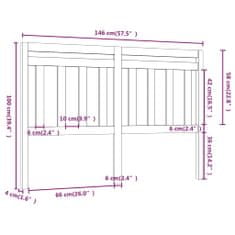 Vidaxl Čelo postele 146 x 4 x 100 cm masivní borovice