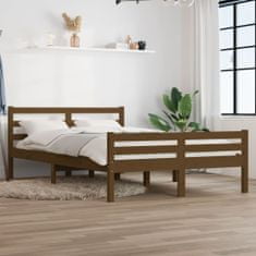 shumee Rám postele medově hnědý masivní dřevo 160 x 200 cm