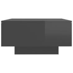 Vidaxl Konferenční stolek šedý vysoký lesk 90 x 60 x 31 cm dřevotříska