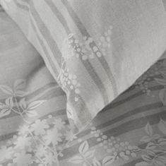 Eurofirany Bavlněné prádlo Classic Deluxe SARA 200x220 Eurofirany světle šedý rostlinný pruhovaný vzor flóry