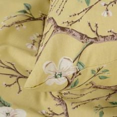 Eurofirany Bavlněné prádlo Classic Deluxe SARA 200x220 Eurofirany žluté béžově bílé kvetoucí větvičky