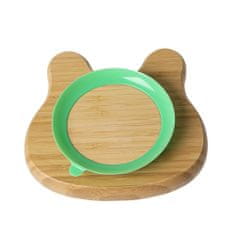 BEUNIK Dětský bambusový talířek s lžičkou - zelená