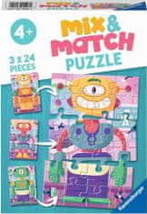 Ravensburger Puzzle Mix&Match: Roztomilí roboti 3x24 dílků