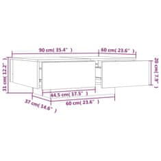 Greatstore Konferenční stolek kouřový dub 90 x 60 x 31 cm kompozitní dřevo