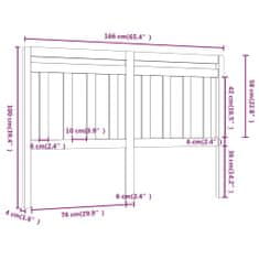 Vidaxl Čelo postele 166 x 4 x 100 cm masivní borovice