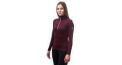 Sensor MERINO UPPER dámská mikina krátký zip port red S