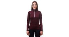 Sensor MERINO UPPER dámská mikina krátký zip port red XL