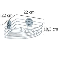 Wenko Koupelna rohová police, košík Turbo-Loc - pochromovaná ocel
