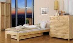 eoshop Dřevěná postel Ada 90x200 + rošt ZDARMA (Barva dřeva: Borovice)