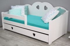 eoshop Dětská postel Tosia 80x160 borovice, bílá, rošt a úložný prostor