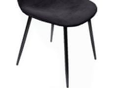Danish Style Jídelní židle Matcha (SADA 2 ks), samet, černá / tmavě šedá