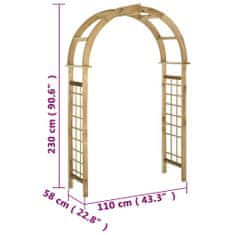 Petromila Zahradní oblouk/treláž impregnované borové dřevo