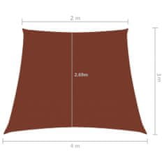 Vidaxl Stínicí plachta oxfordská látka lichoběžník 2/4x3 m terakotová