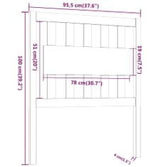 Greatstore Čelo postele bílé 95,5 x 4 x 100 cm masivní borovice