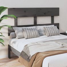 Greatstore Čelo postele šedé 124 x 3 x 81 cm masivní borovice