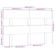 Greatstore Čelo postele 138 x 3 x 81 cm masivní borovice