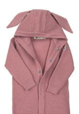 Sterntaler overal kojenecký, pletený, MERINO VLNA, s kapucí a ouškama, propínací na druky, velikost 56,62,68 cm, růžový 5502170, 56
