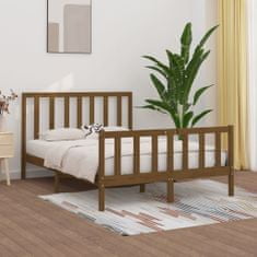 shumee Rám postele medově hnědý masivní dřevo 150x200 cm King Size