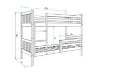 Importworld Patrová postel Miloslava - 2 osoby 90x200 bez úložného prostoru – Bílá,