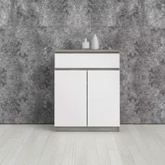 eoshop Komoda Simplicity 234 beton/bílý lesk