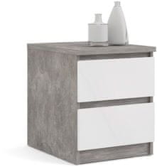 eoshop Noční stolek Simplicity 230 beton/bílý lesk