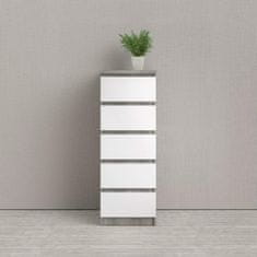 eoshop Komoda Simplicity 233 beton/bílý lesk