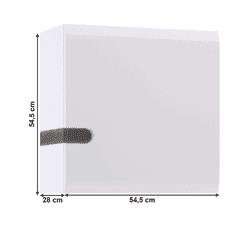 KONDELA Visící skříňka, bílá extra vysoký lesk HG / dub sonoma tmavý truflový, LYNATET TYP 65
