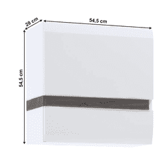 KONDELA Visící skříňka, bílá extra vysoký lesk HG / dub sonoma tmavý truflový, LYNATET TYP 66