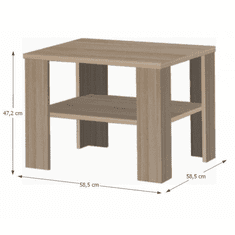 KONDELA Konferenční stolek, malý, dub sonoma tmavý truflový, INTERSYS 21
