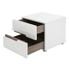 BPS-koupelny Noční stolek, bílá extra vysoký lesk HG / dub sonoma tmavý truflový, LYNATET TYP 96