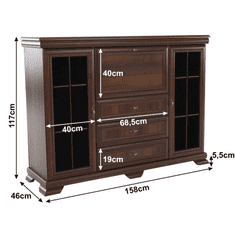 KONDELA Vitrína s výklopnou barovou skříňkou, samoa king, KORA KK6