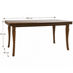 BPS-koupelny Rozkládací jídelní stůl, samoa king, 160-203x90x82 cm, KORA ST