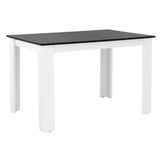 BPS-koupelny Jídelní stůl, bílá / černá, 120x80 cm, KRAZ