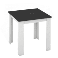 BPS-koupelny Jídelní stůl, bílá / černá, 80x80 cm, KRAZ