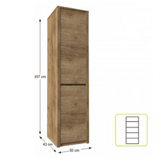 BPS-koupelny Skříň, dub lefkas tmavý, MONTANA S1D