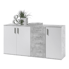 BPS-koupelny Komoda, bílá / beton, POPPY 3